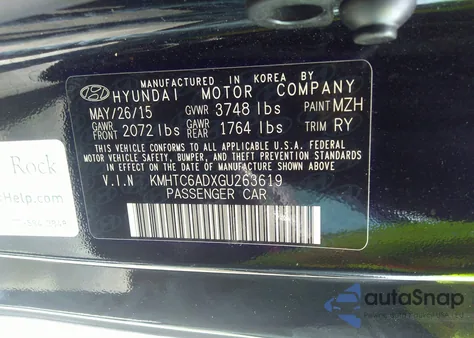 2016 Hyundai Veloster z USA, uszkodzony, nr VIN KMHTC6ADXGU263619